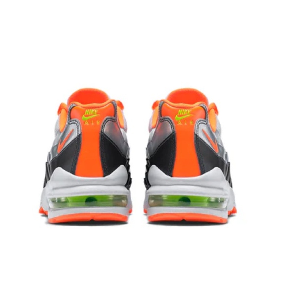 Nike Air Max 95 White Orange Metallic Silver (GS) - Picture 3 of 8